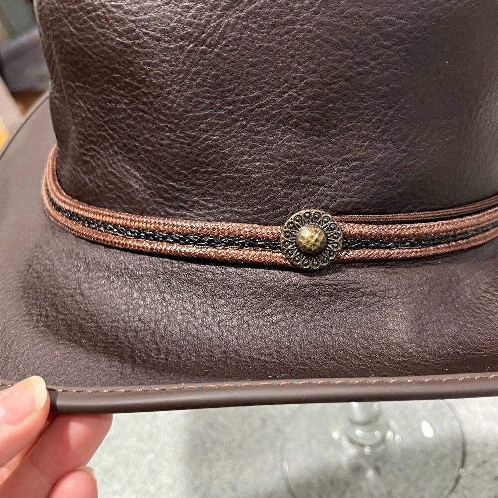Outback Hat Cowhide‎ Leather Men XXL Midnight Rider Brown American Hat Makers - Picture 5 of 6